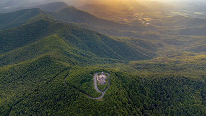 Serene Aerial View of the Lush Green Appalachian Forest near Brasstown Bald, Georgia