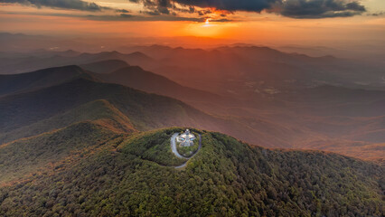 Serene Aerial View of the Lush Green Appalachian Forest near Brasstown Bald, Georgia