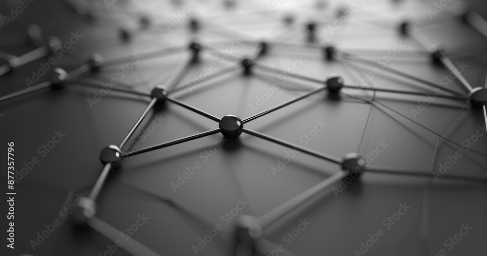 Poster modern background design with abstract 3d render of technological surface