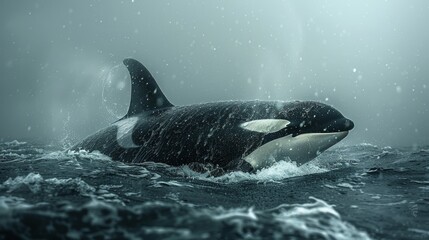 Obraz premium an orca hunting, samsung photoraphy, high resolution, photo realistic 
