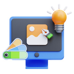 PNG 3D Graphic Design icon isolated on a white background