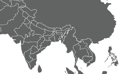 Obraz premium India political map isolated on white background. for website layouts, background, education, precise, customizable, Travel worldwide, map silhouette backdrop, earth geography, political, reports.