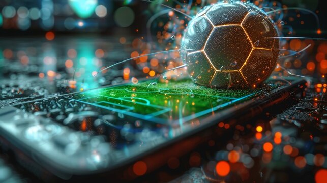 Futuristic Soccer and Technology Concept - Generative AI - Powered by Adobe