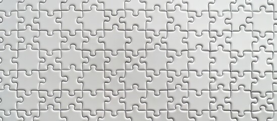 A completed white jigsaw puzzle with empty space for text or images. Copy space image. Place for adding text and design