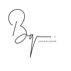 Bq Initial signature logo vector design