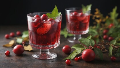 Refreshing cranberry cocktails with a touch of autumn