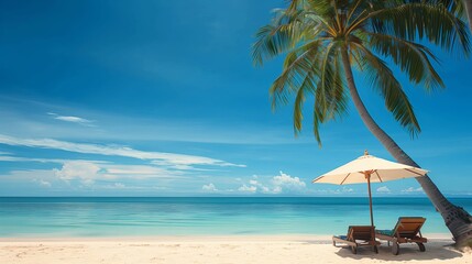 Obraz premium Photo of Boracay beach with a clear blue sky and calm sea