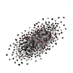 Poppy Seed Icon, Scattered Blue Poppyseed Pile, Small Culinary Grains, Tiny Seeds, Oilseed Sprinkles for Cooking, Poppy Seed Isolated on White Background