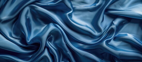 Fototapeta premium High resolution photograph of a silk fabric in deep Bondi blue suitable for a postcard background with a design space for decoration or wall decor featuring copy space image