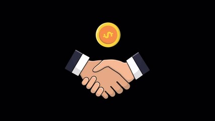 Animated Sponsorship. Business Deal Concept Video - Transparent