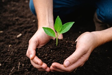 Cultivating Life: Tender Care for a Young Plant