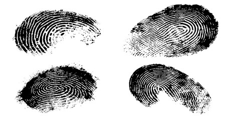 set of isolated element fingerprint, transparent background png