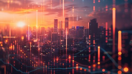 Naklejka premium Futuristic cityscape background