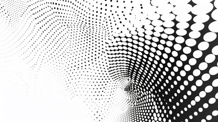 Abstract halftone background with dots gradient, vector illustration. Black and white color dots texture pattern for design elements, print or web poster template. Vector Illustration