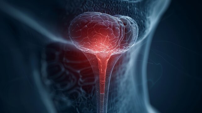 3D medical illustration of the human thyroid gland.