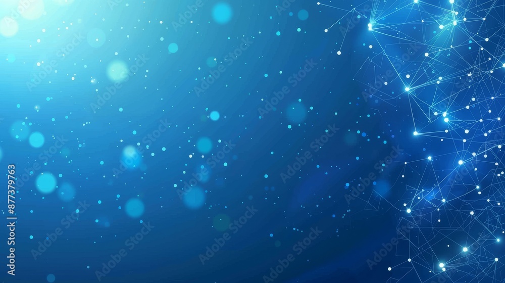 Poster digital network connection 3d rendering on a blue background