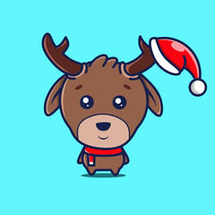 christmas reindeer with hat