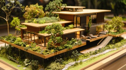 Obraz premium Eco-friendly Housing Maquette Representation 