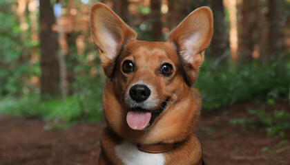 Naklejka premium Dog listening with big ear