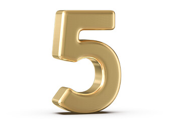 Gold 3D Number 5