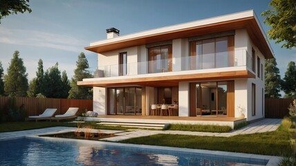 Fototapeta premium 3d rendering of house model