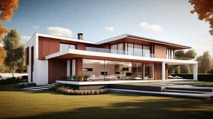 Fototapeta premium 3d rendering of house model