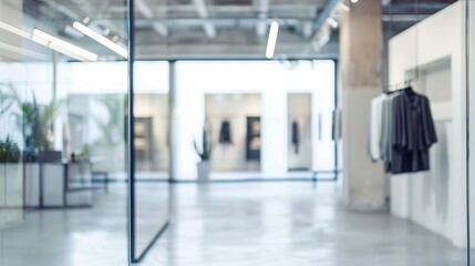 A Blurred View of a Modern Boutique Interior
