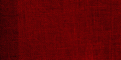 Fototapeta premium Close up shot of colored sofa fabric texture. Hessian sackcloth woven texture pattern background in red color