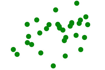 Green grainy dots on transparent background, noise texture design element