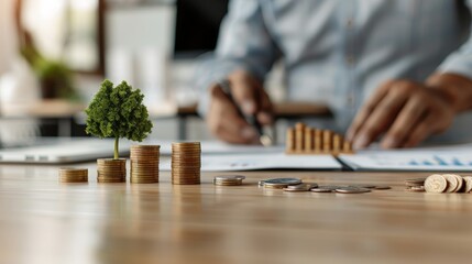 Cash management strategy, team analyzing investments, fostering emotional connections, modern office environment