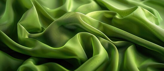 Fototapeta premium Abstract green fabric texture providing a blank canvas for designs with a copy space image backdrop