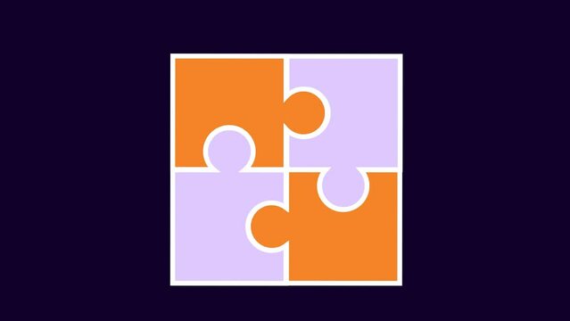 Animation of 2D puzzles coming together, visualizing problem solving