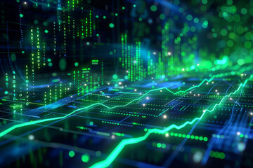 Obraz premium An Abstract Line Artwork Visualizes the Fluctuations of the Stock Market, Highlighting the Dynamic Nature of Financial Data