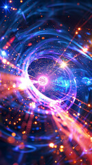 Naklejka premium Futuristic wallpaper blending sci-fi aesthetics, advanced technology, and business innovation for a visionary future