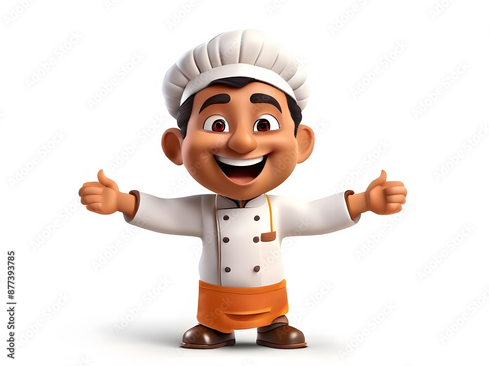 Wall mural 3d cartoon chef character art