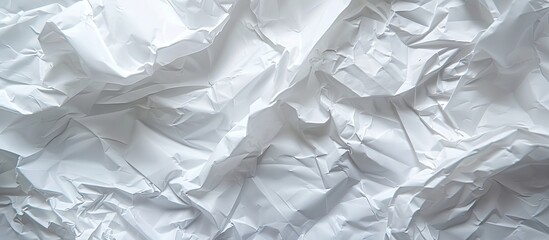 Obraz premium Top view of a crumpled white paper texture with abundant copy space image