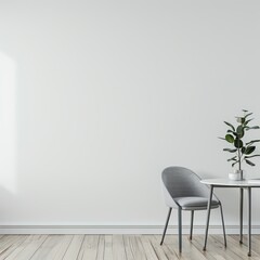 scene with a chair in front of the empty wall