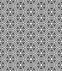 Black and white seamless abstract pattern. Background and backdrop. Grayscale ornamental design.