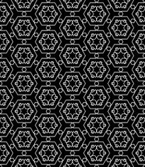 Black and white seamless abstract pattern. Background and backdrop. Grayscale ornamental design.