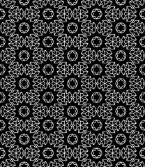 Black and white seamless abstract pattern. Background and backdrop. Grayscale ornamental design.
