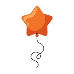 Cute bright balloon. The best Birthday present. Cartoon flat illustration