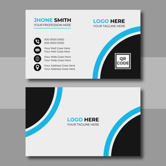 Business card template. Double sided business card design for business and personal use. Vector illustration, print ready 