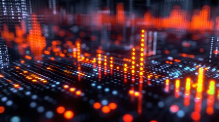 Fototapeta premium abstract digital sound equalizer. Linear wave-like sound.