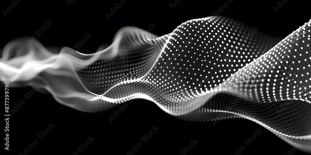Poster waves computer technology background