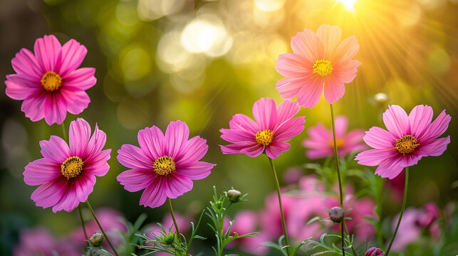 Beautiful purple flowers in nature background