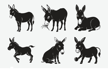 Print Majestic Donkey Silhouette Vector: Perfect for All Your Design Needs