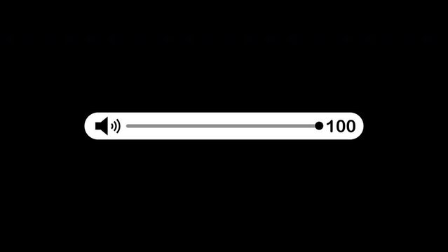 sound volume 0 to 100 animated footage template, sound volume video illustration element