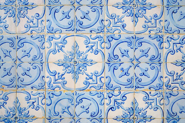 Traditional fancy portuguese decorative tiles azulejos