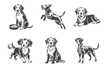 Print Ultimate Dog Silhouette Vector Set, Perfect for Designers and Pet Lovers
