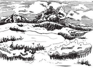 Drawing of a field